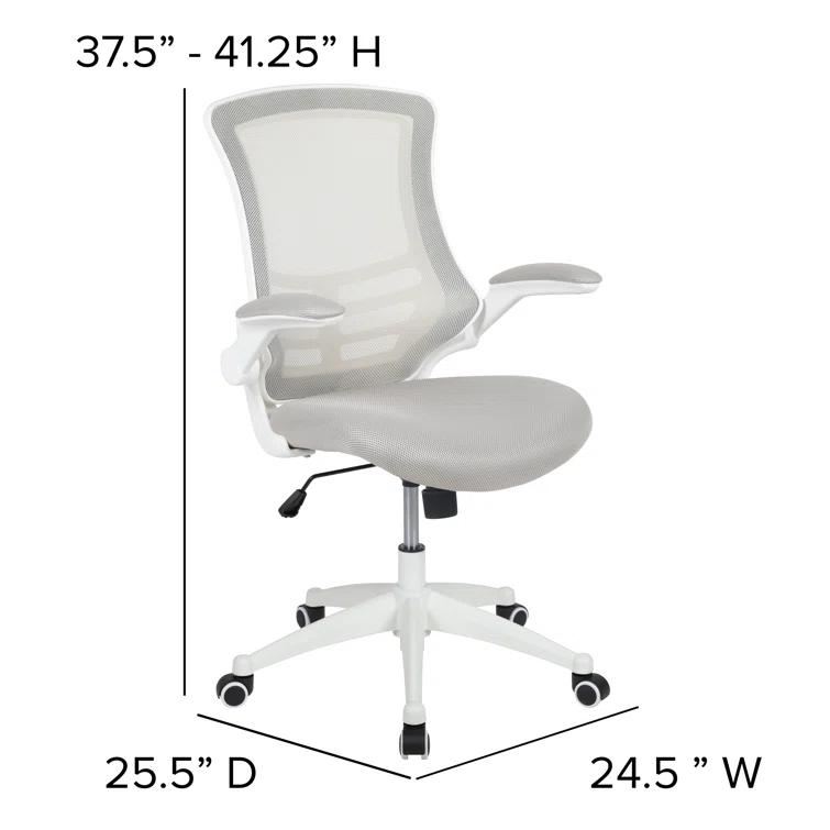 Jayetta Mid-Back Mesh Swivel Ergonomic Office Chair with Flip-Up Arms by Flash Furniture
