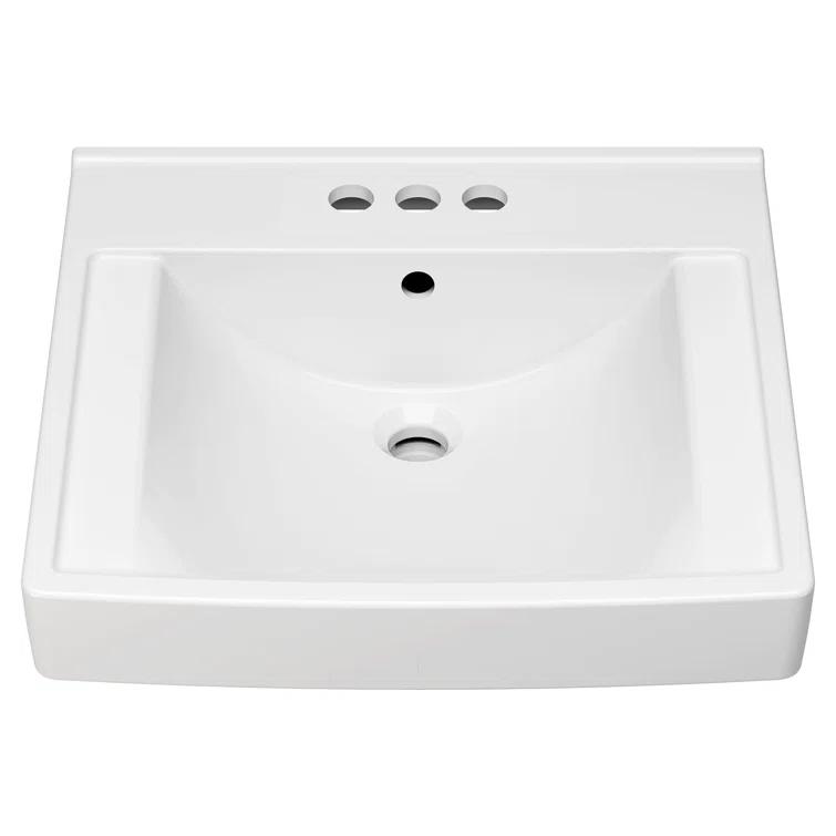American Standard Decorum 20.25'' White Vitreous China Rectangular Bathroom Sink with Overflow