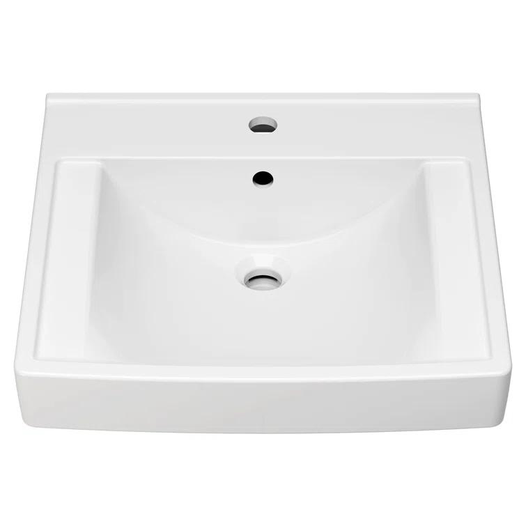 American Standard Decorum 20.25'' White Vitreous China Rectangular Bathroom Sink with Overflow