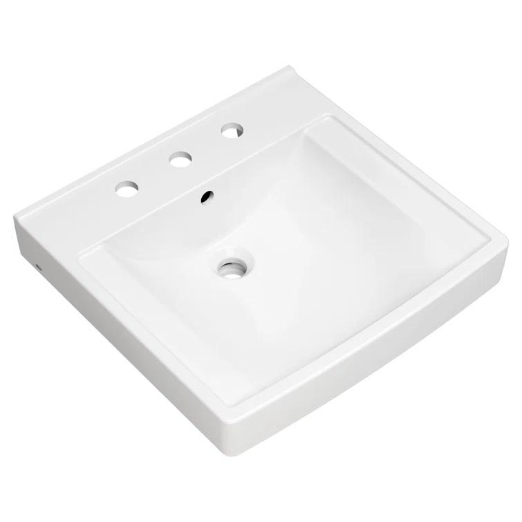 American Standard Decorum 20.25'' White Vitreous China Rectangular Bathroom Sink with Overflow