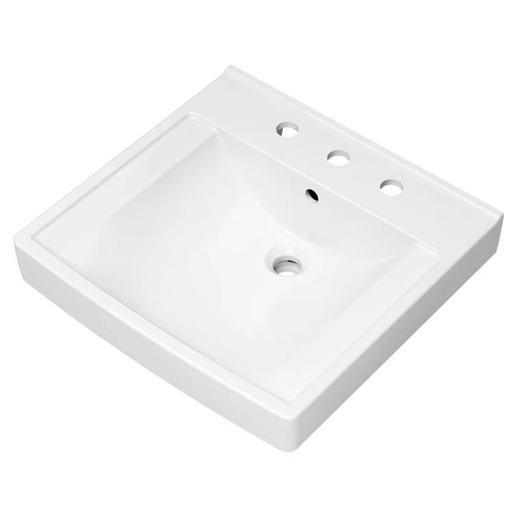 American Standard Decorum 20.25'' White Vitreous China Rectangular Bathroom Sink with Overflow