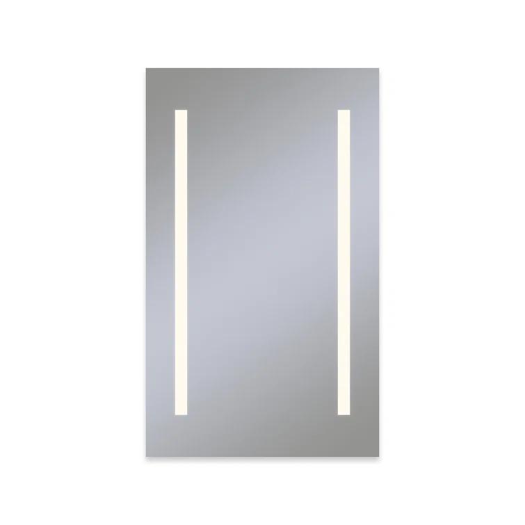 Robern YC2440D4P1R3 Recessed Frameless 1 Door Medicine Cabinet with 4 Adjustable Shelves and LED Lighting and Electrical Outlet