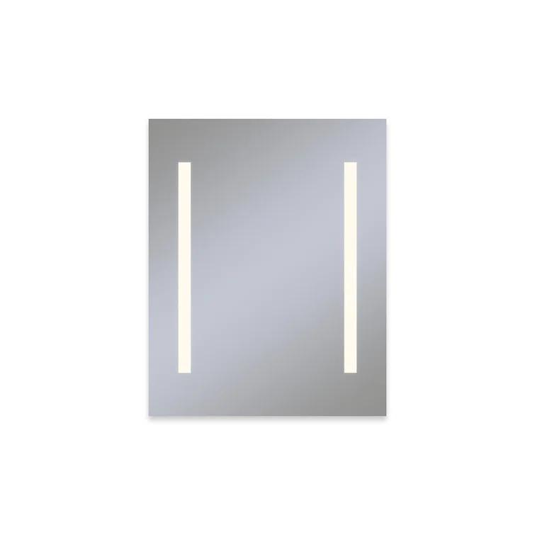 Recessed Frameless 1 Door Medicine Cabinet with 4 Adjustable Shelves and LED Lighting and Electrical Outlet