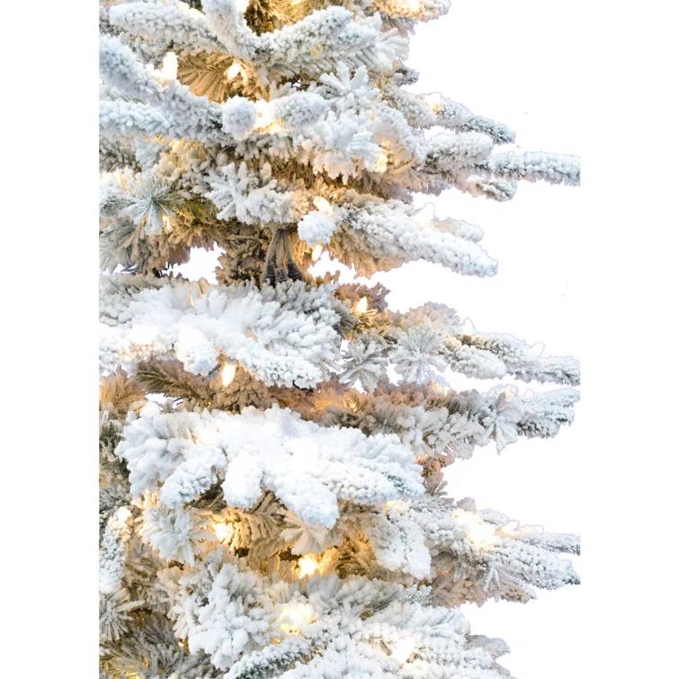 Christmas Time Christmas Time 6.5-Ft. Pre-Lit Snowy White Pine Artificial Christmas Tree with Clear LED Lights