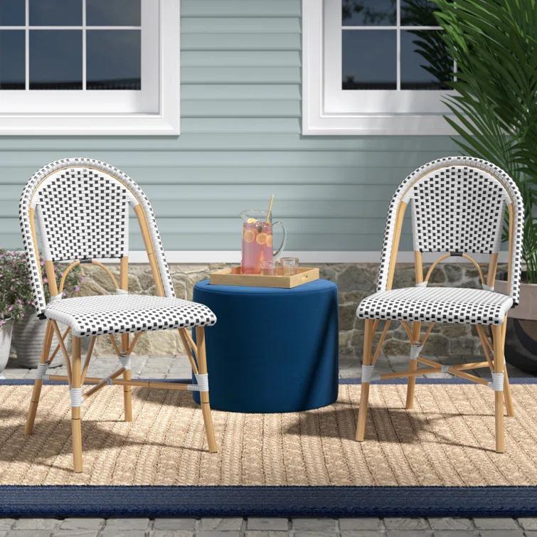 Casidy Polyethylene (PE) Wicker Wicker Outdoor Dining Side Chair