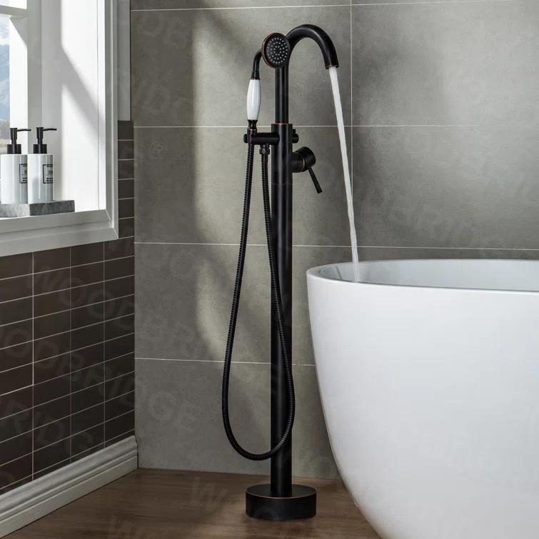 WoodBridge Cove 1 Handle Bathroom Freestanding Tub Filler with Diverter F0010ORBVT