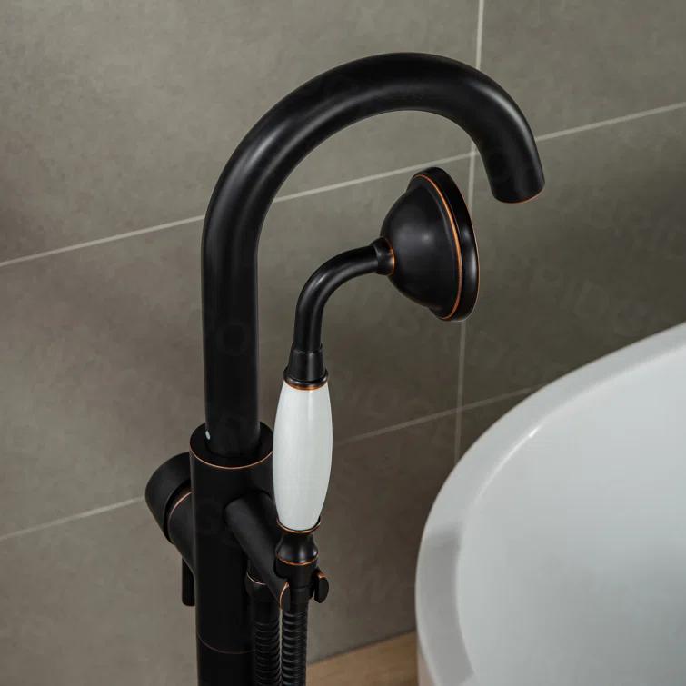WoodBridge Cove 1 Handle Bathroom Freestanding Tub Filler with Diverter F0010ORBVT