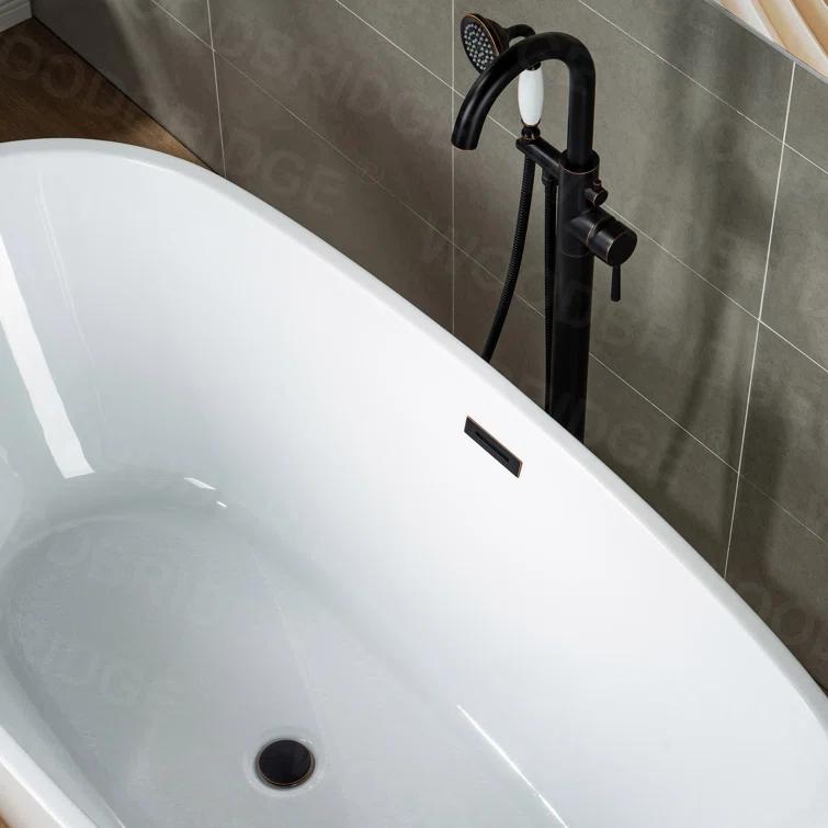 WoodBridge Cove 1 Handle Bathroom Freestanding Tub Filler with Diverter F0010ORBVT