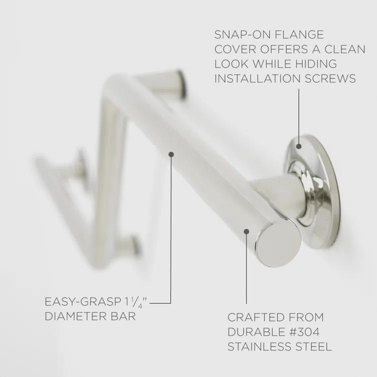 Lifestyle & Wellness Zuma Angled Wall-Mount 38" Left-Handed Grab Bar