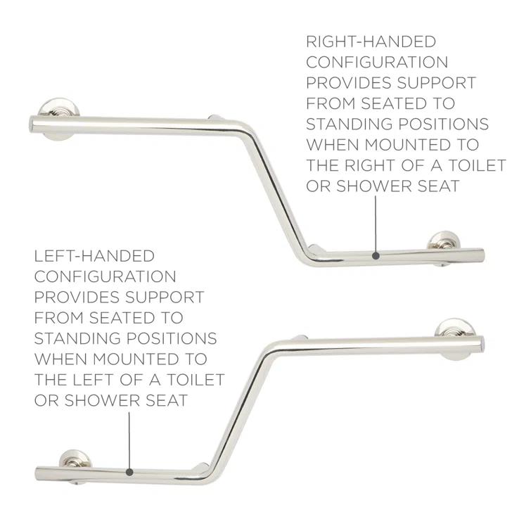 Lifestyle & Wellness Zuma Angled Wall-Mount 38" Left-Handed Grab Bar