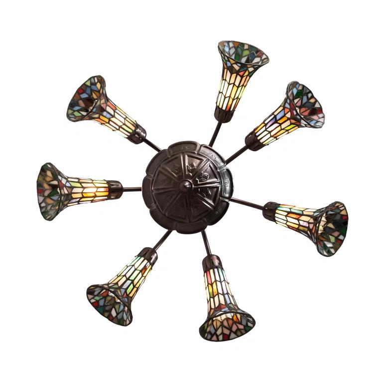 Meyda Tiffany 236531 Stained Glass 7 Light 26" Wide Chandelier - MultiColor