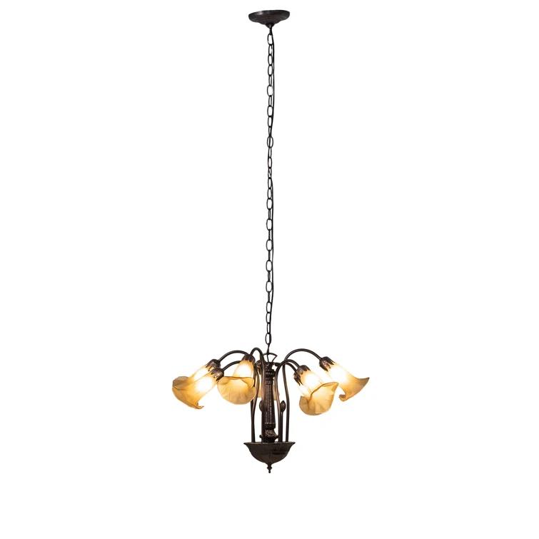 Meyda Tiffany 236538 Tiffany Pond Lily 7 Light 26" Wide Chandelier - MultiColor