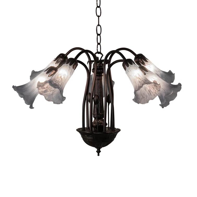 Meyda Tiffany 236535 Tiffany Pond Lily 7 Light 26" Wide Chandelier - MultiColor