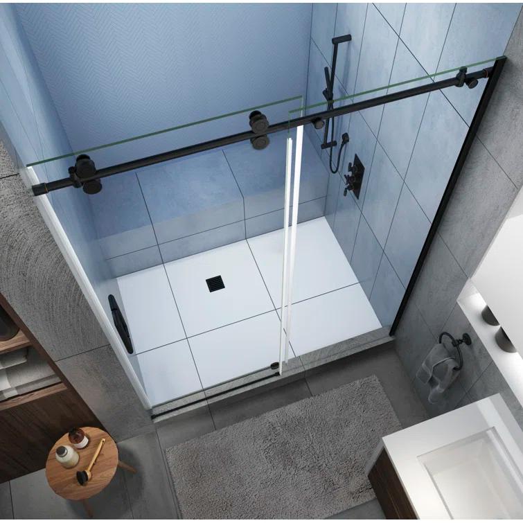 Aston Langham XL 48 - 52" W x 80" H Sliding Frameless Shower Door SDR978EZ.UC-ORB-5280-L