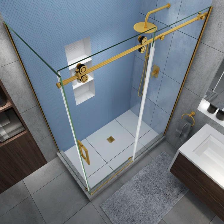 Aston Langham XL 44" - 48" W x 36" D x 80" H Frameless Rectangle Sliding Shower Enclosure SEN979EZ.UC-BG-483680-L