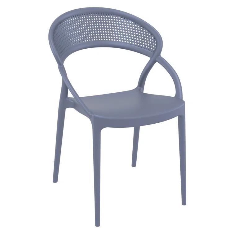 Compamia Sky 32" Square Patio Bistro Table in Dark Gray