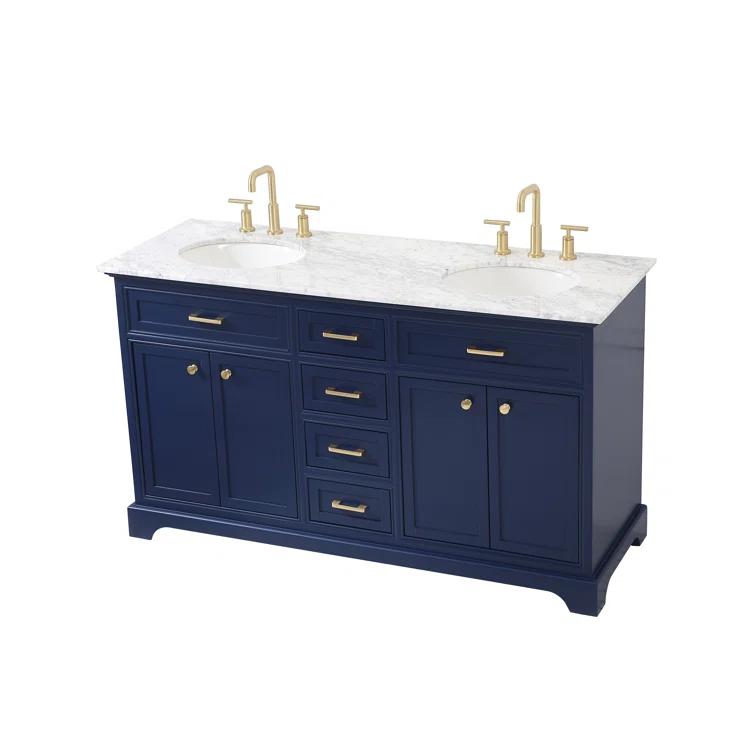 Etta Avenue™ Lydie 60'' Double Bathroom Vanity with Marble Top