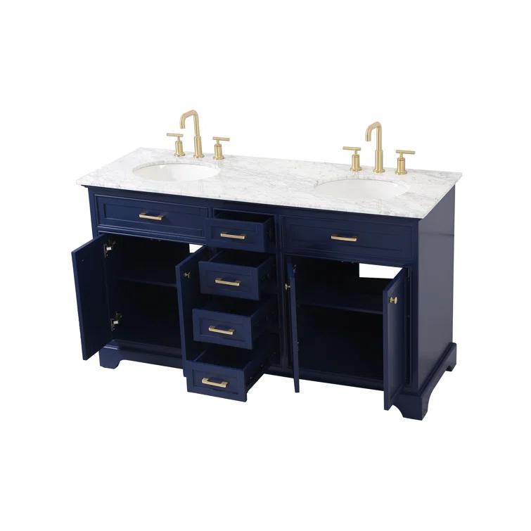 Etta Avenue™ Lydie 60'' Double Bathroom Vanity with Marble Top