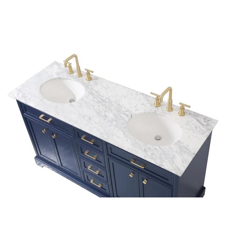Etta Avenue™ Lydie 60'' Double Bathroom Vanity with Marble Top