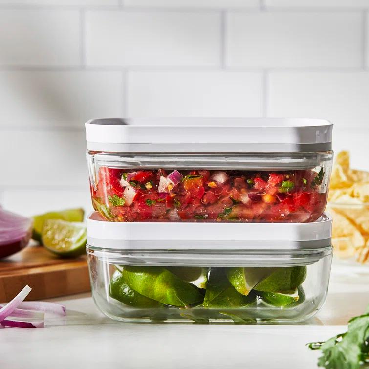 ZWILLING J.A. Henckels ZWILLING Fresh & Save 3-Pc Glass Food Storage Vacuum Containers Meal Prep Container - Small & Large Containers
