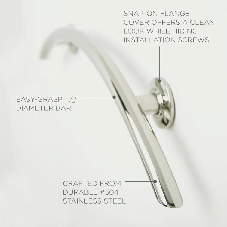 Lifestyle & Wellness Crescent Curved Wall Mount Bathroom Shower 30" Grab Bar