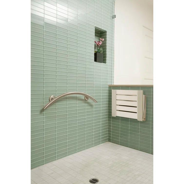 Lifestyle & Wellness Crescent Curved Wall Mount Bathroom Shower 30" Grab Bar