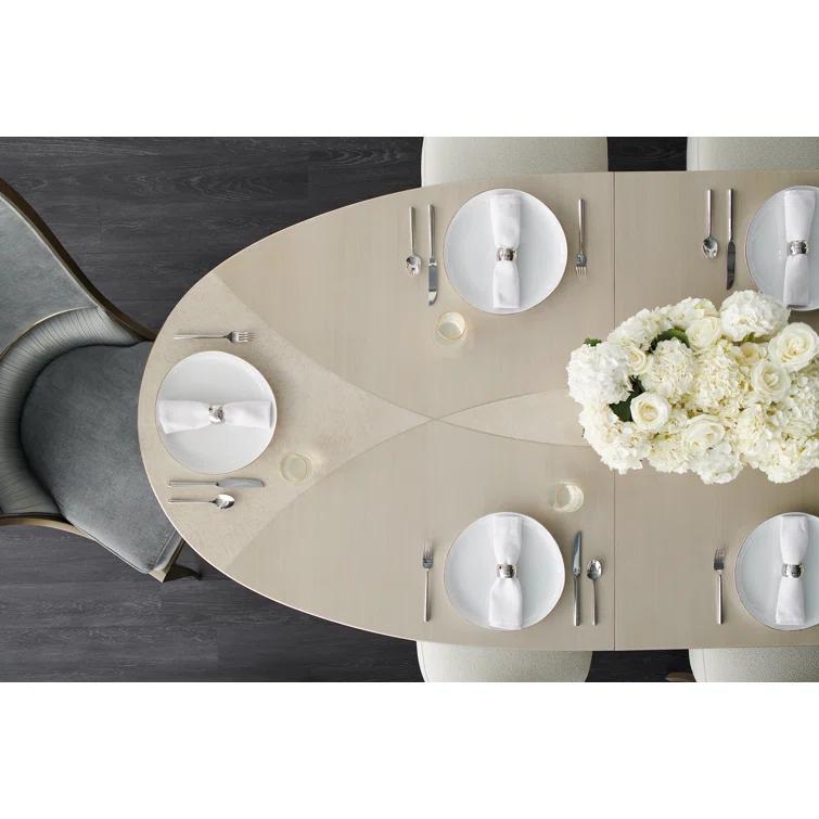 Caracole Classic Maple Oval Metal Base Dining Table