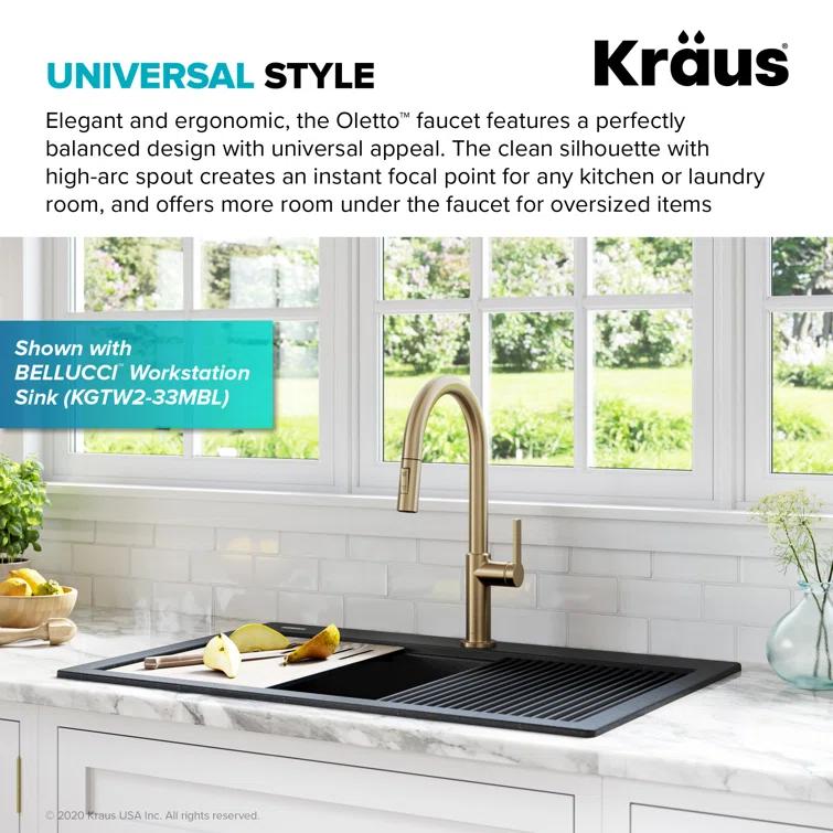 KRAUS Oletto Single Handle Pull Down Kitchen Faucet