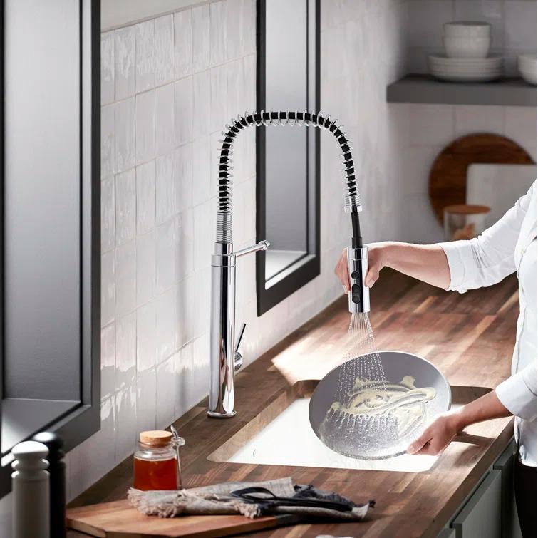 Kohler Purist® Single Handle Semi-Professional Pre-Rinse Kitchen Faucet with Pull Down Sprayer
