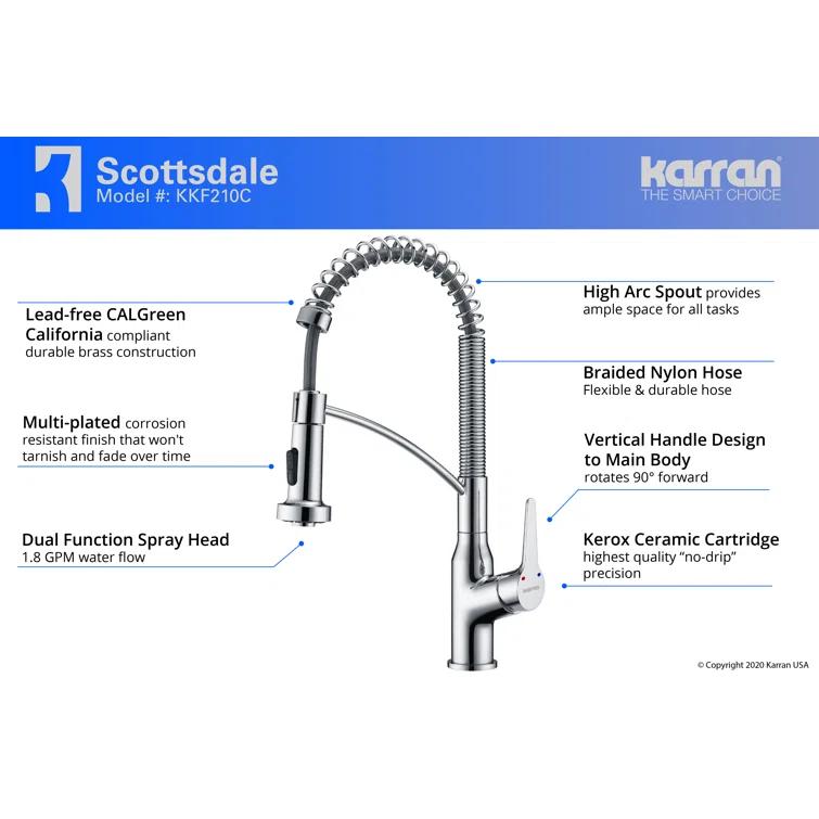 Karran Scottsdale Single-Handle Pull-Down Sprayer Kitchen Faucet