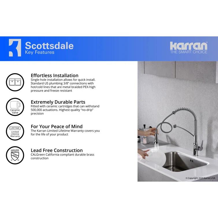 Karran Scottsdale Single-Handle Pull-Down Sprayer Kitchen Faucet