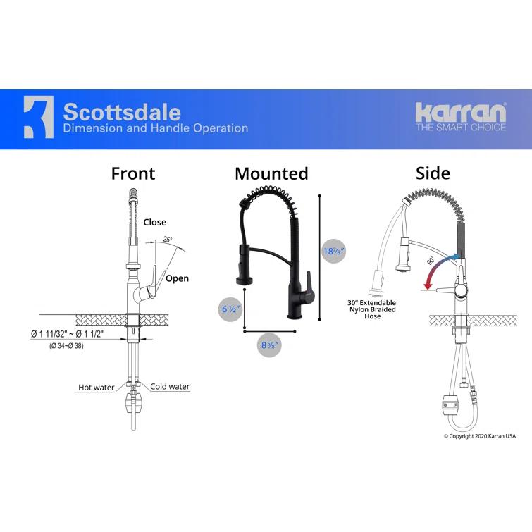 Karran Scottsdale Single-Handle Pull-Down Sprayer Kitchen Faucet