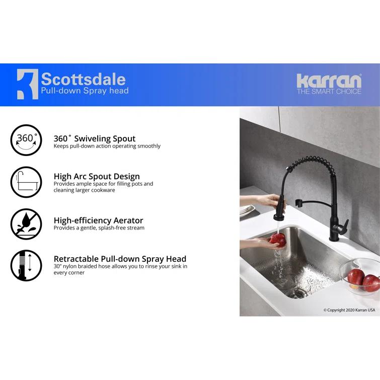Karran Scottsdale Single-Handle Pull-Down Sprayer Kitchen Faucet