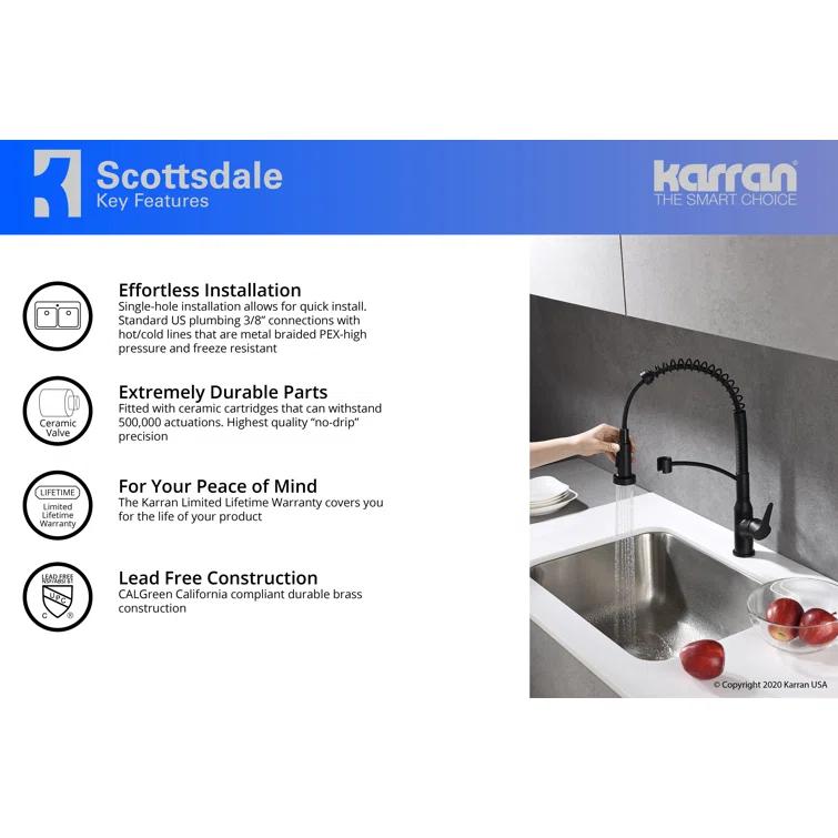 Karran Scottsdale Single-Handle Pull-Down Sprayer Kitchen Faucet