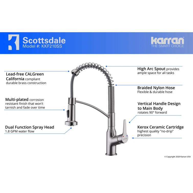 Karran Scottsdale Single-Handle Pull-Down Sprayer Kitchen Faucet