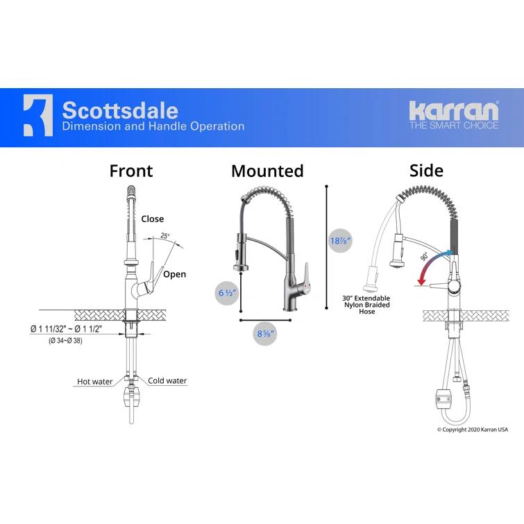 Karran Scottsdale Single-Handle Pull-Down Sprayer Kitchen Faucet