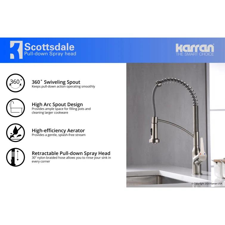 Karran Scottsdale Single-Handle Pull-Down Sprayer Kitchen Faucet