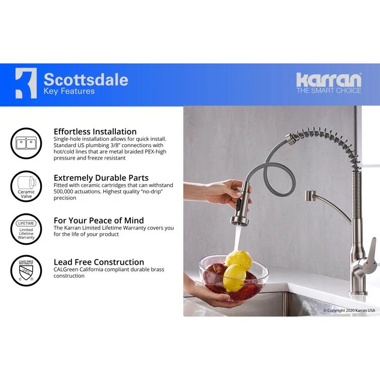 Karran Scottsdale Single-Handle Pull-Down Sprayer Kitchen Faucet
