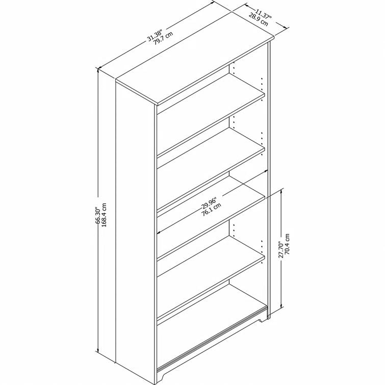 Shelonda 5 Shelf 66" Standard Bookcase