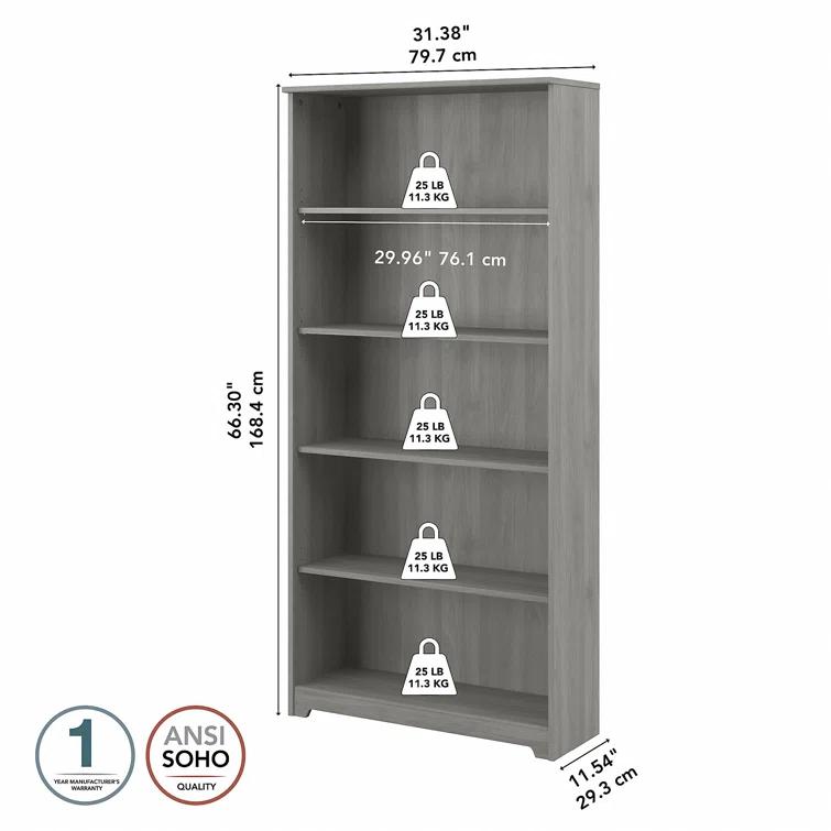 Shelonda 5 Shelf 66" Standard Bookcase