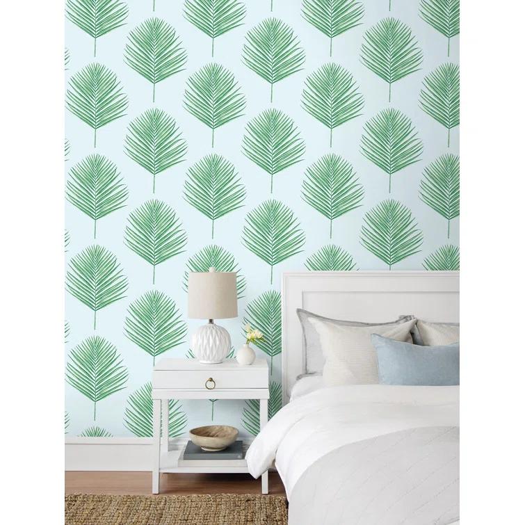 Lillian August Luxe Haven Maui Palm 9' L x 27" W Smooth Peel and Stick Wallpaper Roll