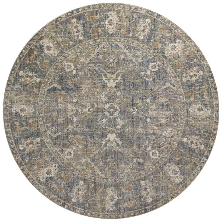 Rosemarie Rug by Chris Loves Julia x Loloi - Sand and Lagoon / 3'2" Round