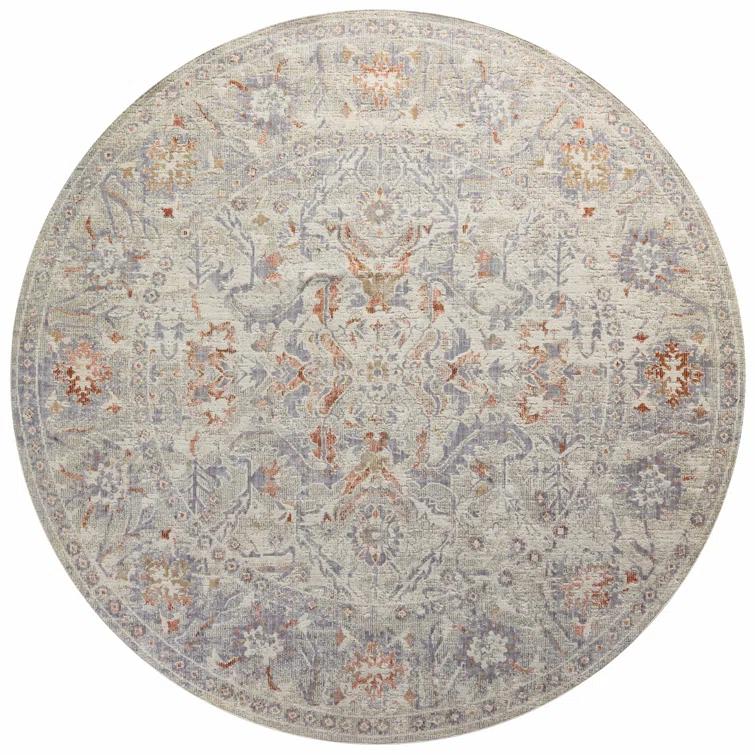 Chris Loves Julia x Loloi Rosemarie Oriental Oatmeal/Lavender Area Rug