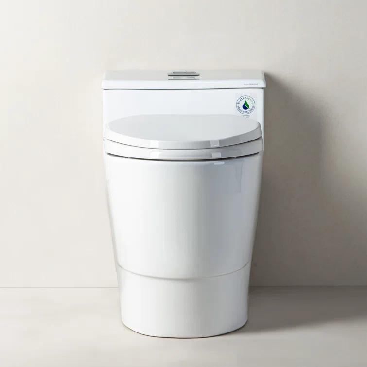 WoodBridge 1.6 Gallons GPF Elongated Comfort Height Floor Mounted One-Piece Toilet (Seat Included)