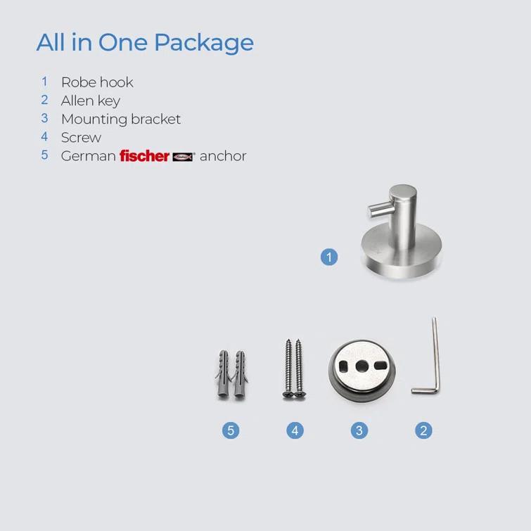 KIBI KBA1401BN Wall Mounted Robe Hook