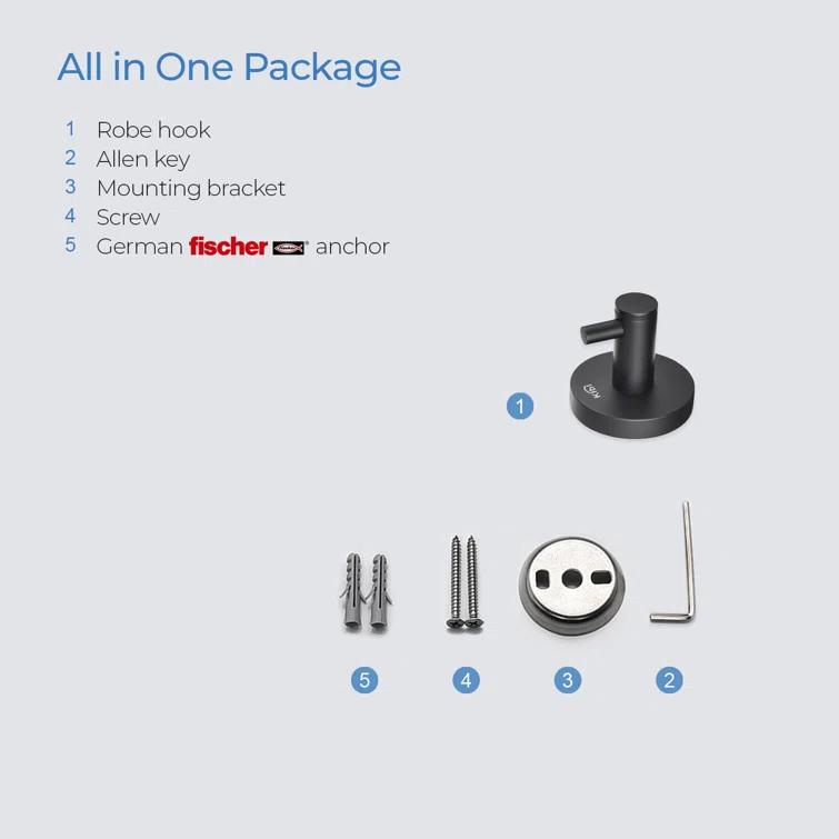 Wall Mounted Robe Hook
