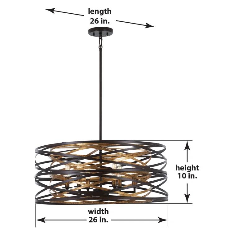 Minka Lavery Dark Bronze Mosaic Gold Chandelier 26" Wide Modern 6-Light Fixture for Dining Room House Foyer Kitchen Entryway Home