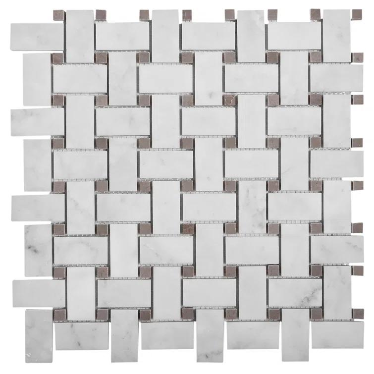 12" x 12" Natural Stone Basketweave Mosaic Wall & Floor Tile
