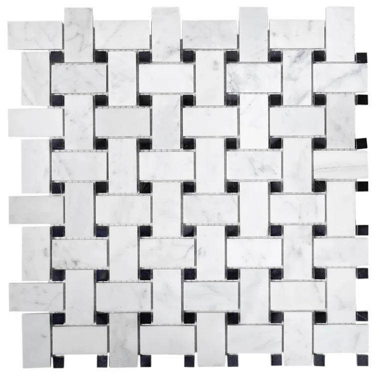 12" x 12" Natural Stone Basketweave Mosaic Wall & Floor Tile