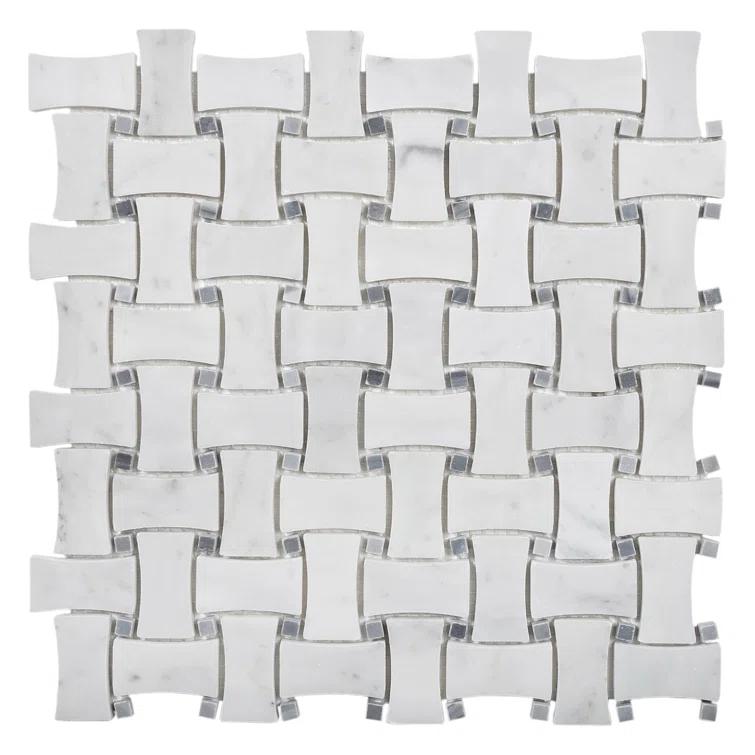 12" x 12" Natural Stone Basketweave Mosaic Wall & Floor Tile